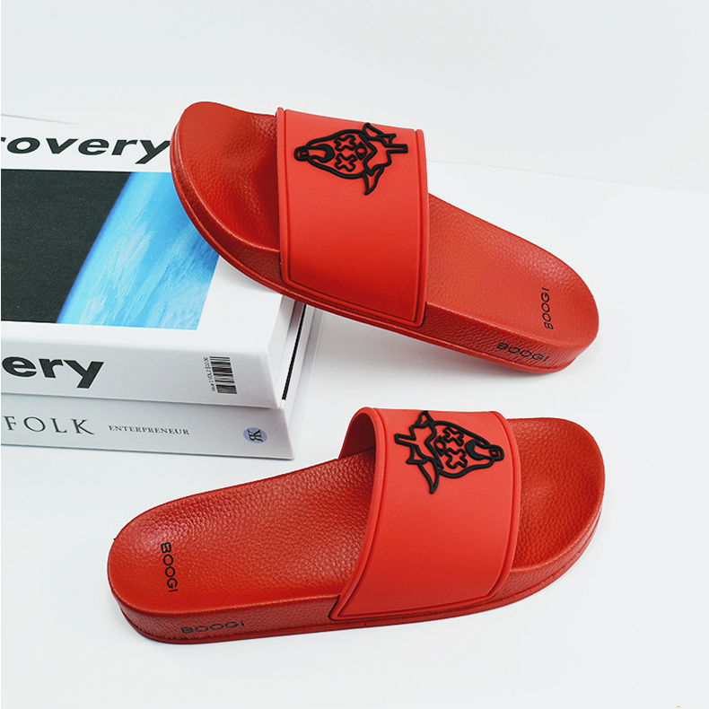 Factory Custom Logo Rubber Slides Sandals Low Moq Unisex Custom PU Slippers Footwear