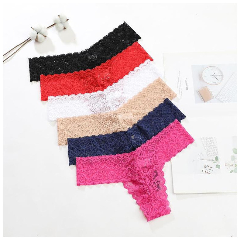 Wholesale Lace Underwear Mature Ladies Panties Bow Breathable Floral Panties Women's Underwear