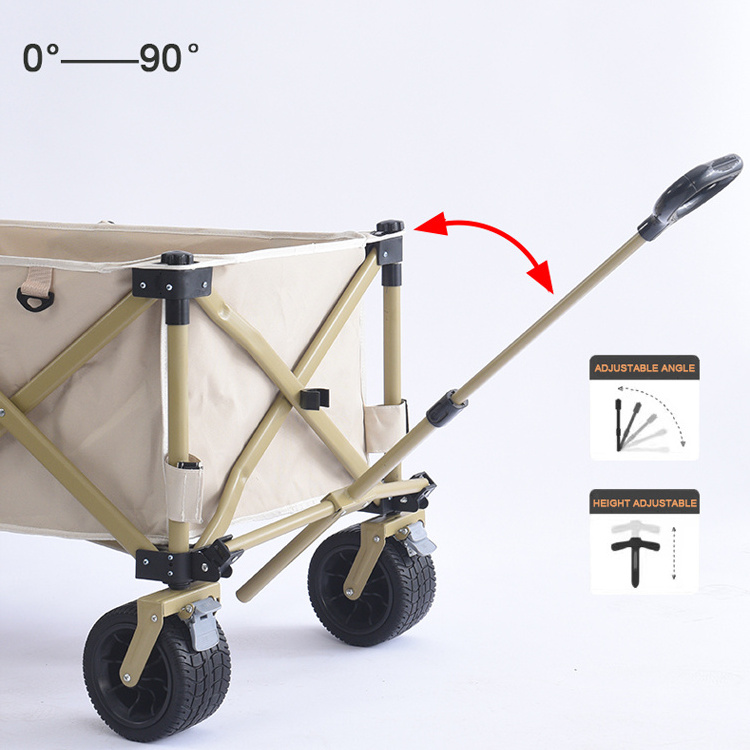 Factory wholesale OEM ODM outdoor beach Collapsible Utility fat tire camping folding cart