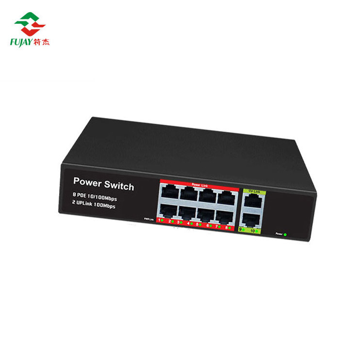 Hot products with competitive prices 100 Mbps 8+2 Port Poe Switch Network Switch 8Ports Support IEEE802 3af at