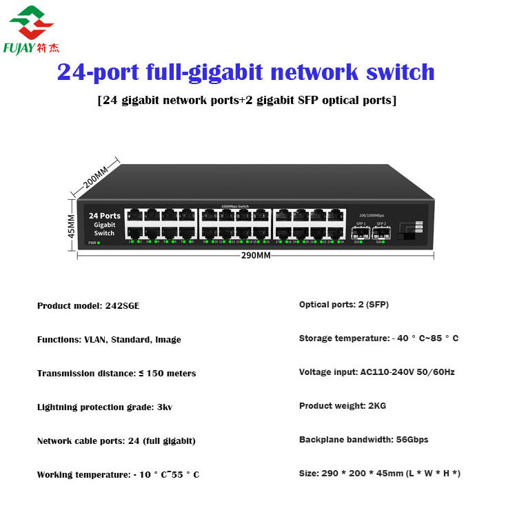 Monitor Ethernet 16 port 24 Port 10/100/1000mbps Fiber With 1000 Base-fx Rj45 Network Fiber Optic Switch Converter