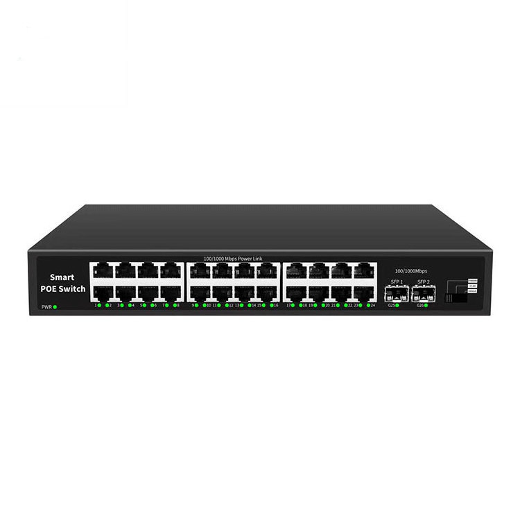 24 Port L2  Ethernet Network Switch With 2 Sfp Port  Poe Switch Gigabit