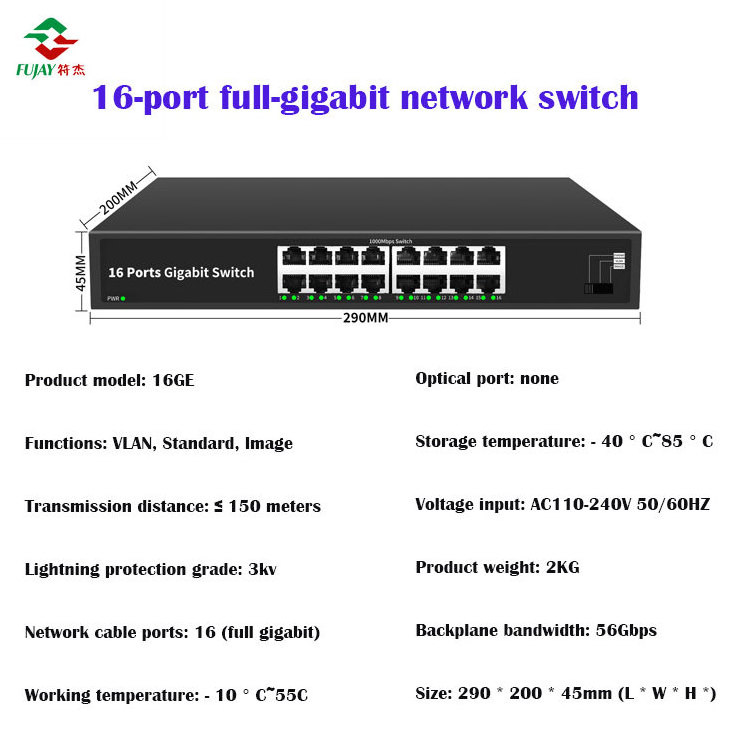 Monitor Ethernet 16 port 24 Port 10/100/1000mbps Fiber With 1000 Base-fx Rj45 Network Fiber Optic Switch Converter