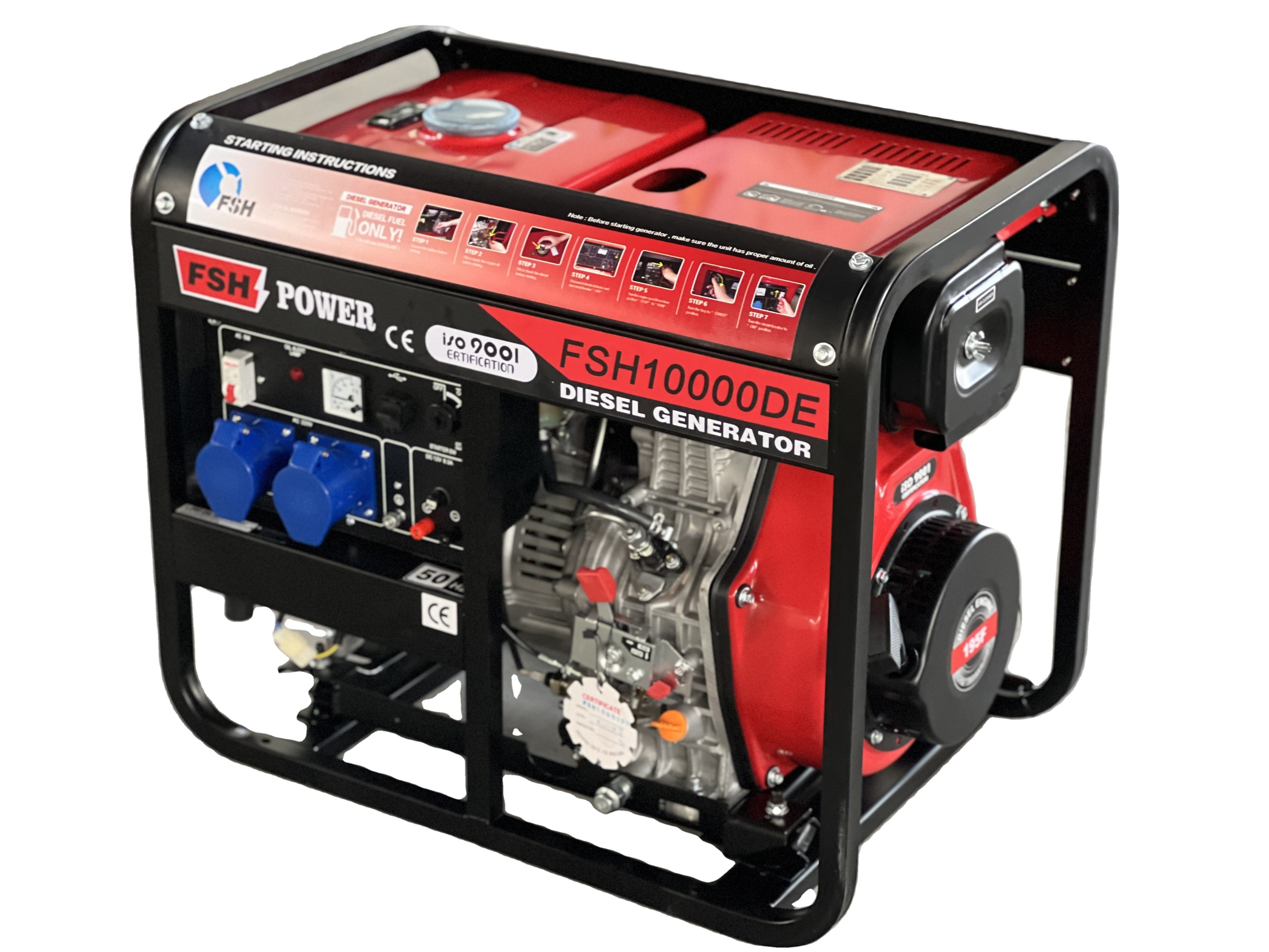 Air cooled portable generator station with engine 10kwsilent diesel generator for home use