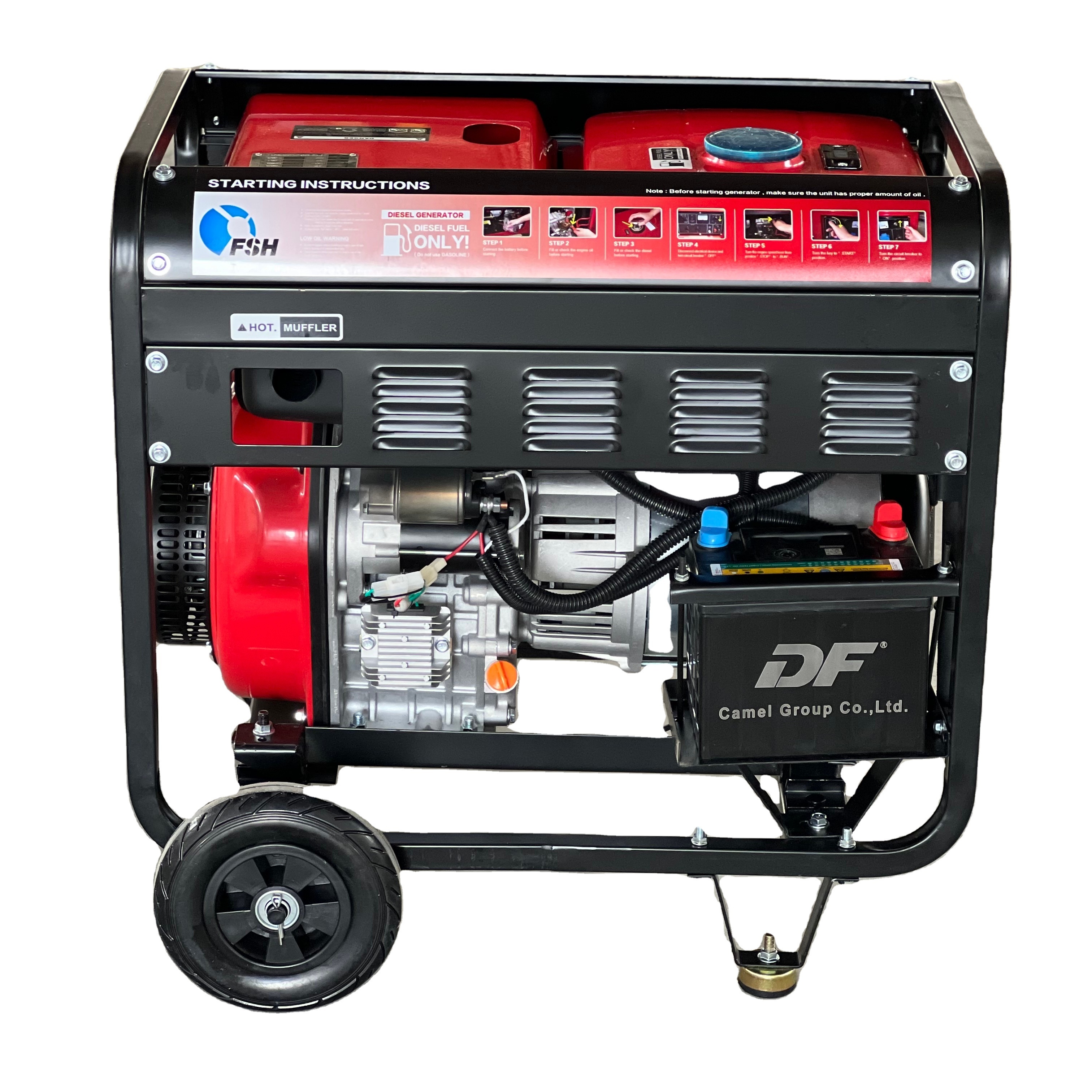 Air cooled portable generator station with engine 10kwsilent diesel generator for home use