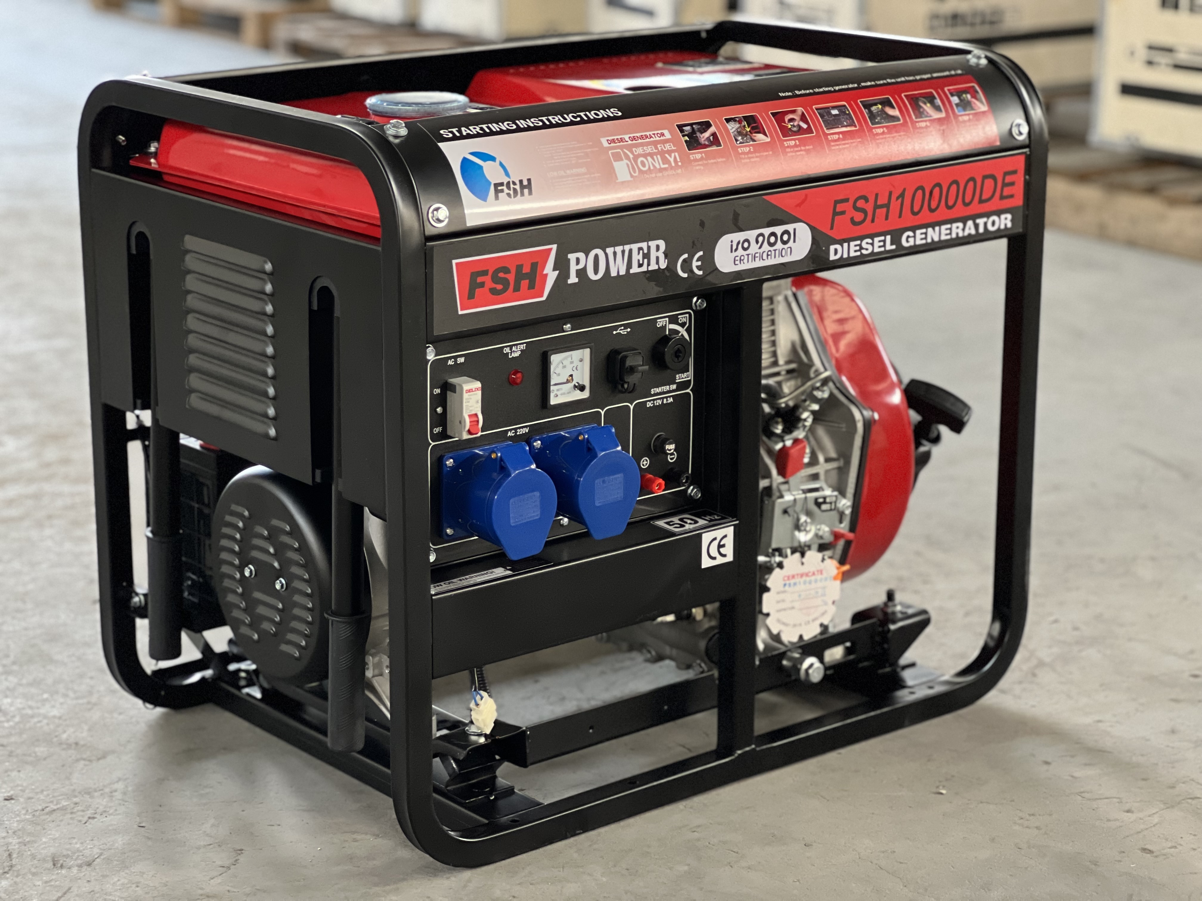 Air cooled portable generator station with engine 10kwsilent diesel generator for home use