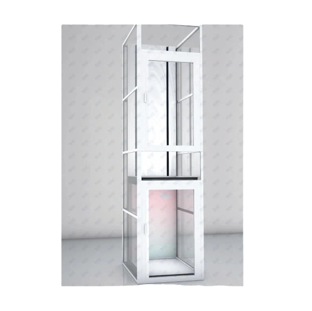 2.5m/s 1250KG Panoramic Glass Lift 360 Degree View Transparent Customized Hotel Elevator