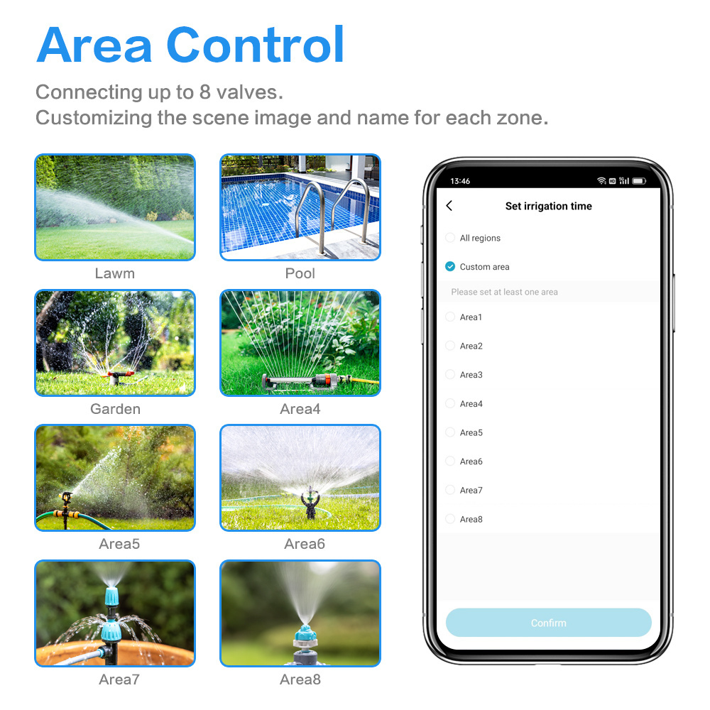 FUJIN IRRIGATION Multi way controller WIFI Smart Garden Irrigation Controller Normal close AC24V Solenoid valve FJKD040-8AC