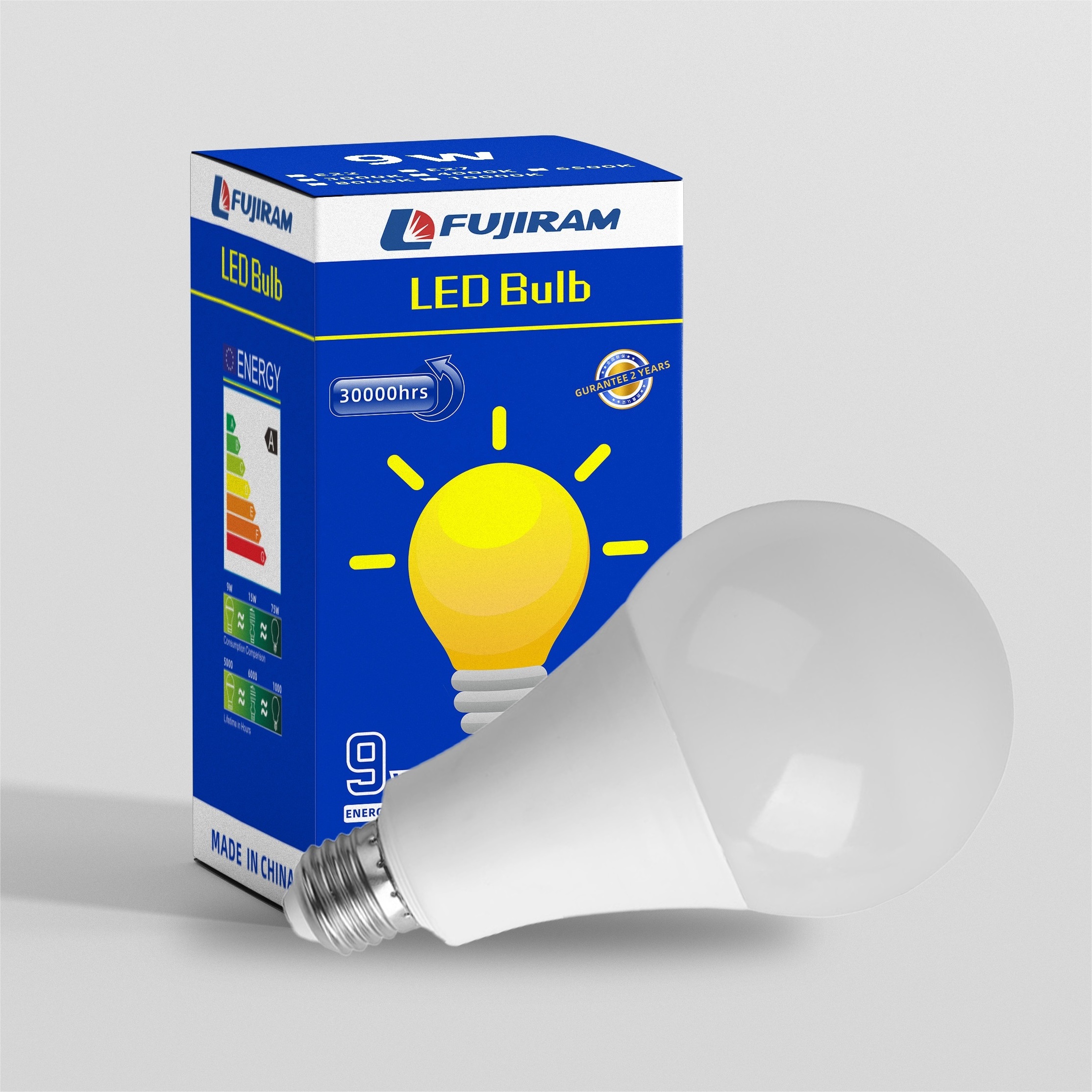 Fujiram bulb raw material new model lamp led 9w light bulb e27 b22 230v a19 9w led bulbs 12 watts 9 watt