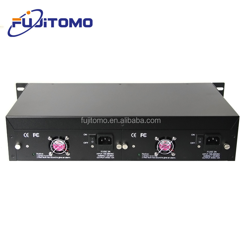 2u rack-mount  14 slots 14 ports 16 port 19 inch media converter chassis 2 power 16 slots managed media converter chassis