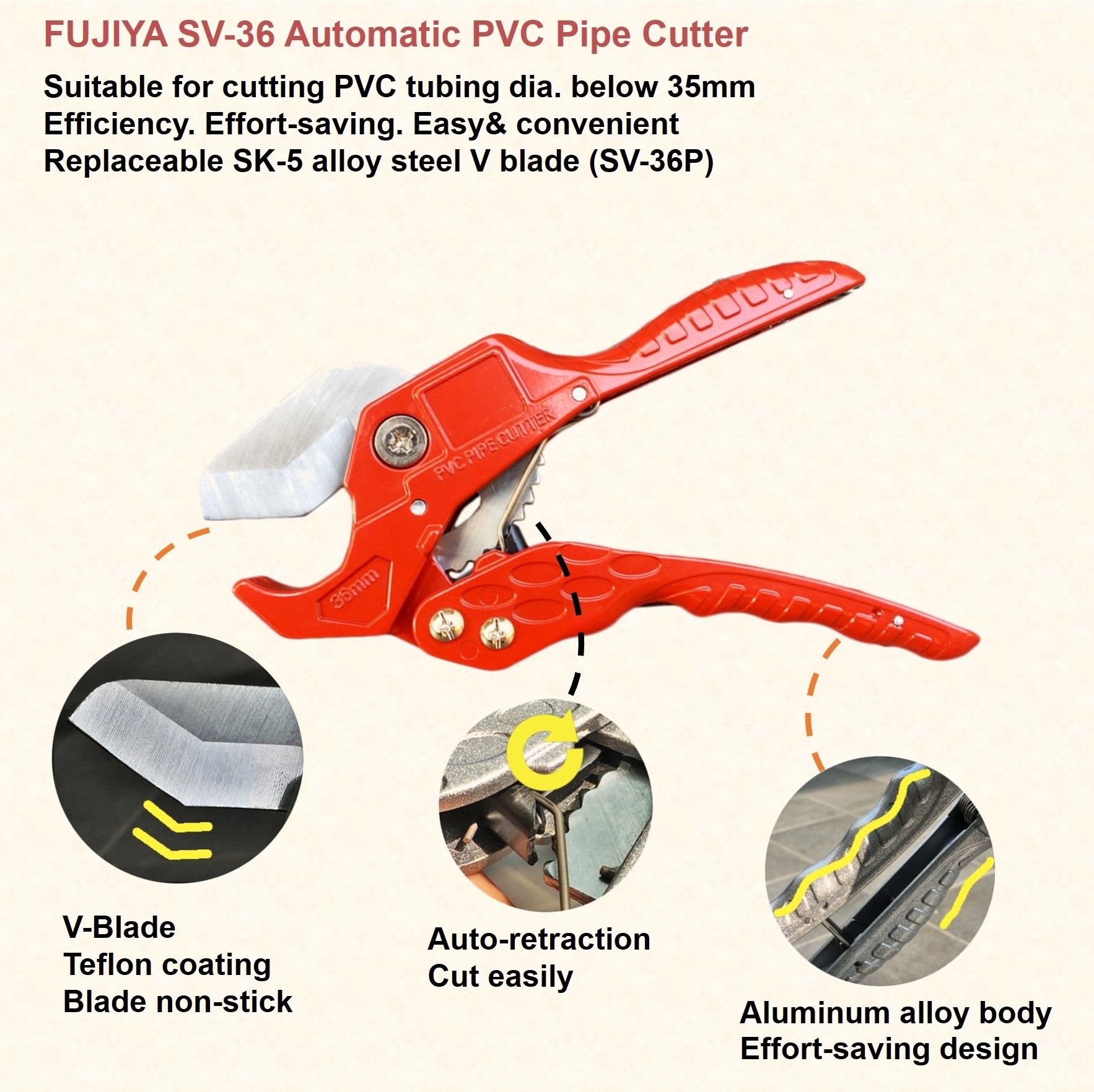 High Quality Hand Tools Portable PVC Pipe Cutter