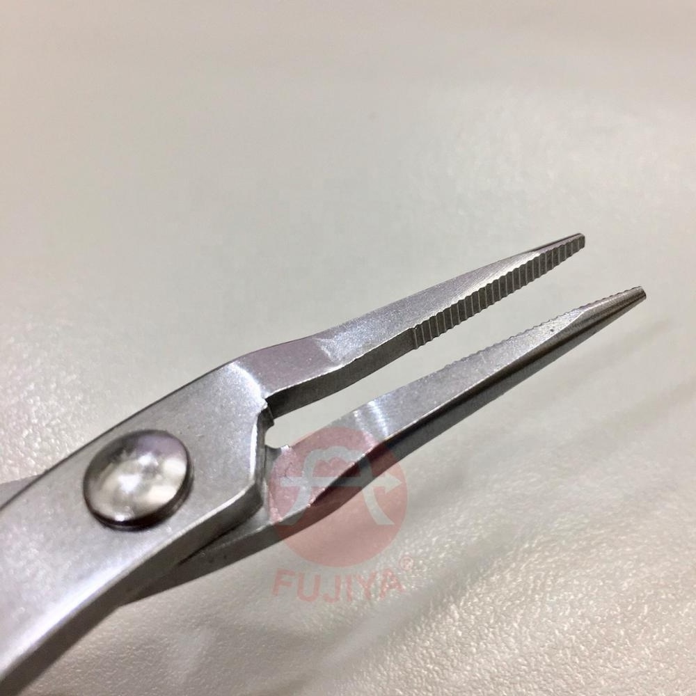 Best Seller Small Long Needle Nose Pliers l Stainless steel l PVC comfort handle l spring function l Serrated jaws l portable l