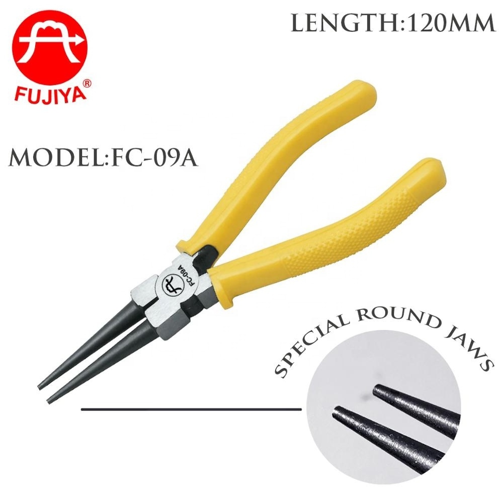 Heavy Duty Special Round Nose Snap Ring Pliers l S55C High Carbon Alloy Steel l PVC comfort handle l OEM l Polished surface l