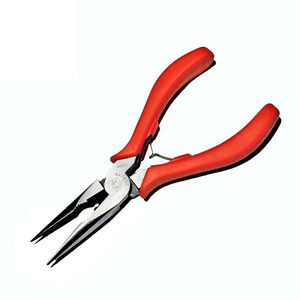 Forceful Needle Nose Pliers with Serrated Cross Shaped Jaws l PVC ergonomic comfort handle l  Suitable for Electric Copper wire