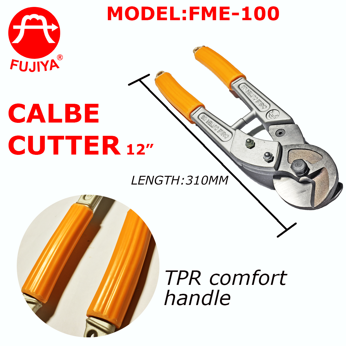 High Grade CR-MO Steel Wire Cable Cutter l Cr-Mo alloy steel l Aluminum alloy body with TPR comfort handle