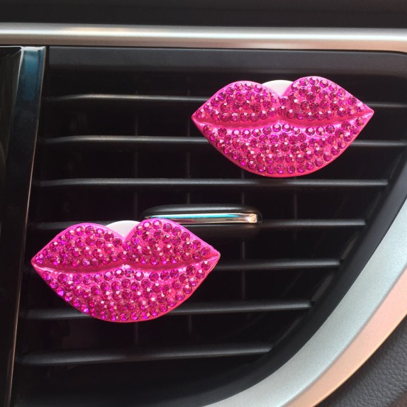 Diamond Sexy Mouth Car Air Freshener Perfume Outlet Clip Air Condition Vent Smell Decor For Women Girl Car Styling