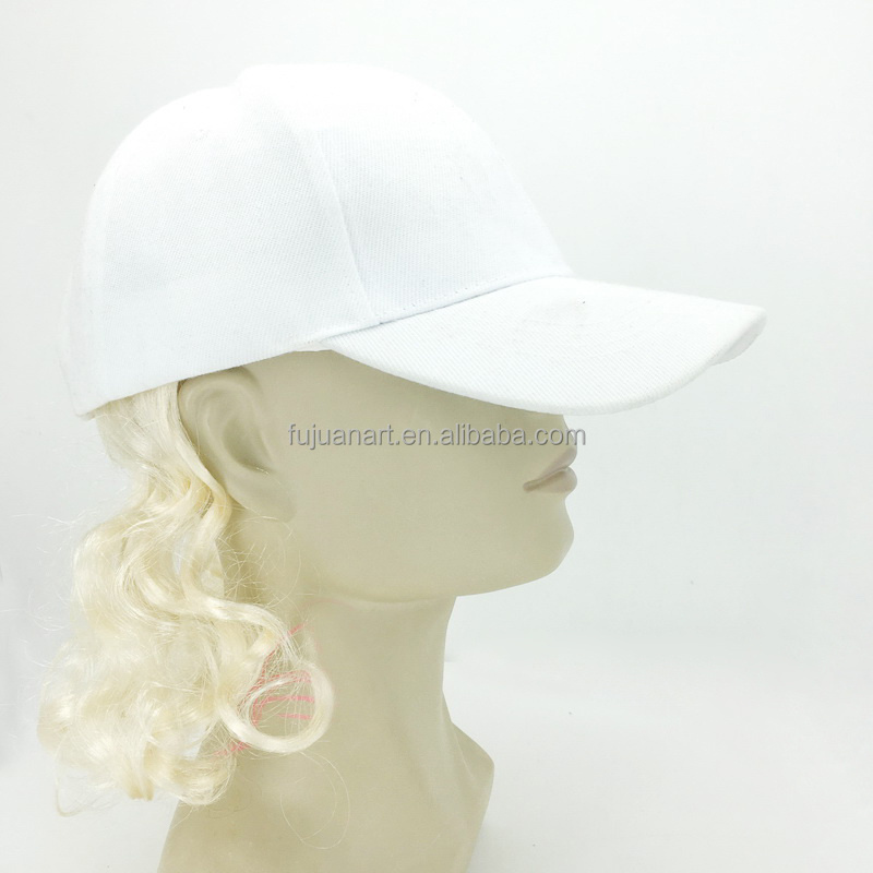 New Mullet Hat brown Wig Baseball Cap with hair Adjustable Hook & Loop Closure