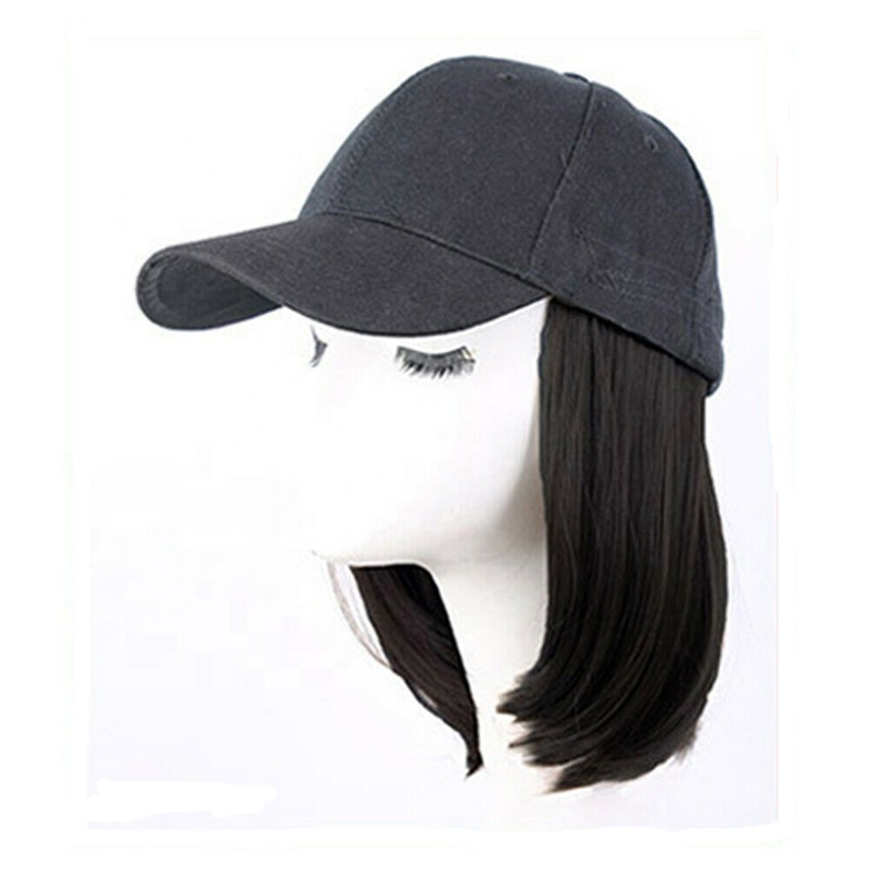 New Mullet Hat brown Wig Baseball Cap with hair Adjustable Hook & Loop Closure