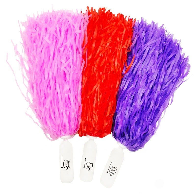 Poms Wholesale Customized pink cheer squad pompoms cheerleading white cheer pom poms