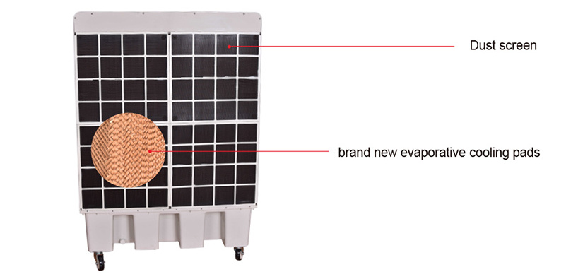 2022 New Evaporative 18000cmh Airflow water conditioning system Ac Conditioner Air Cooler Fan