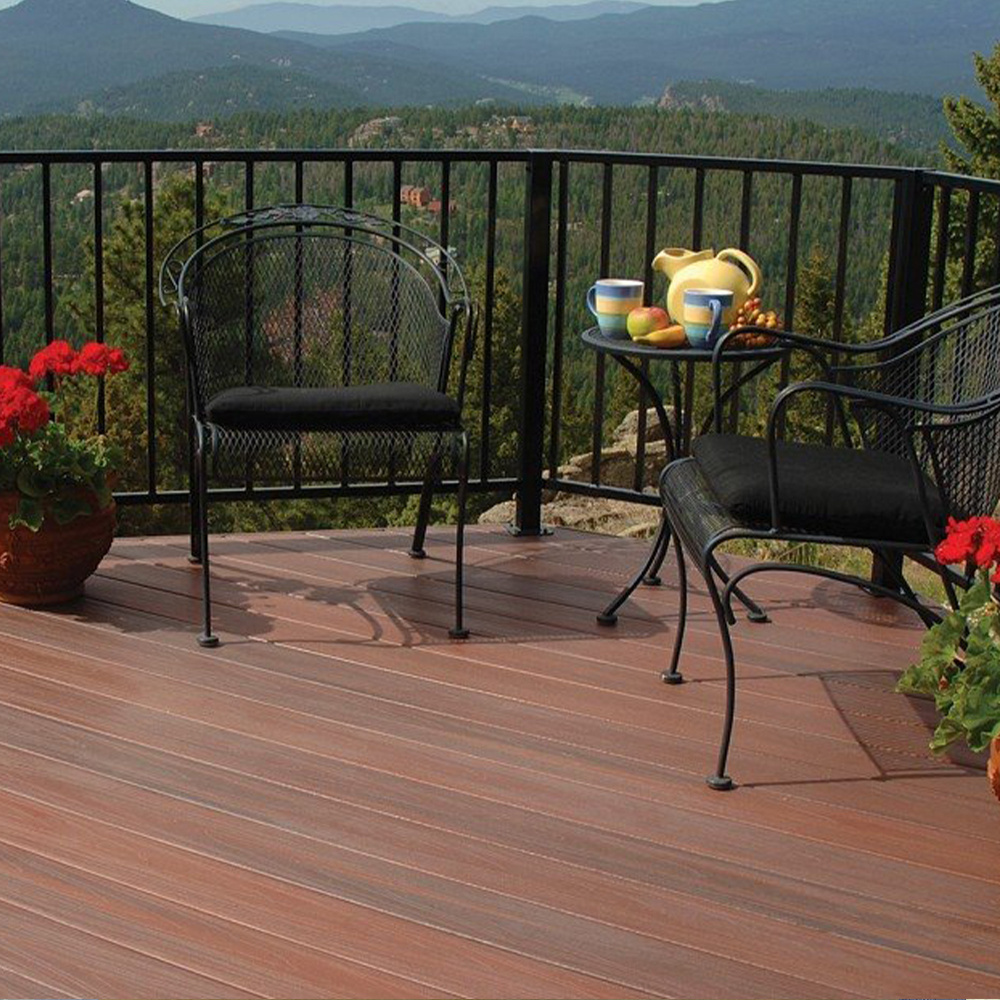 FOJU Waterproof Round Hollow Wpc Park Decking classic Anti-uv Wood Plastic Composite Flooring