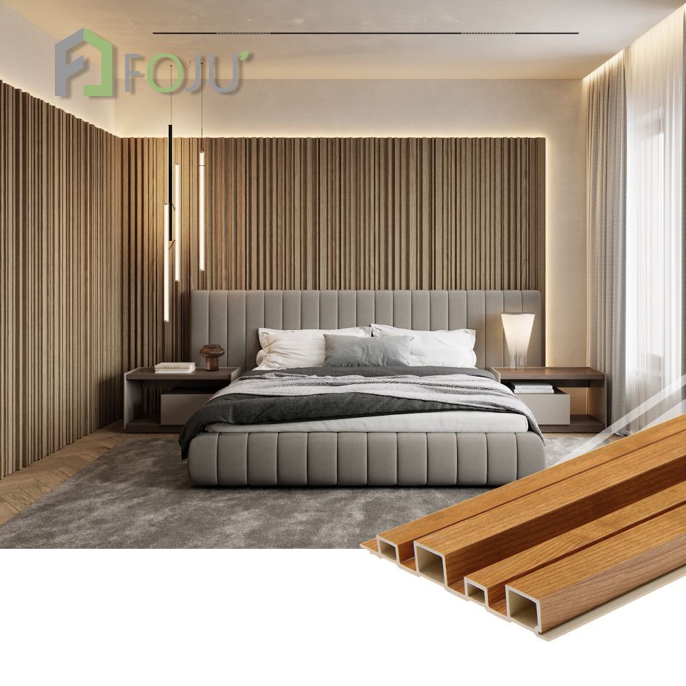 WPC Wall Panel Indoor Wood Alternative Wholesale Interior Decorative WPC Fluted Wall Panel