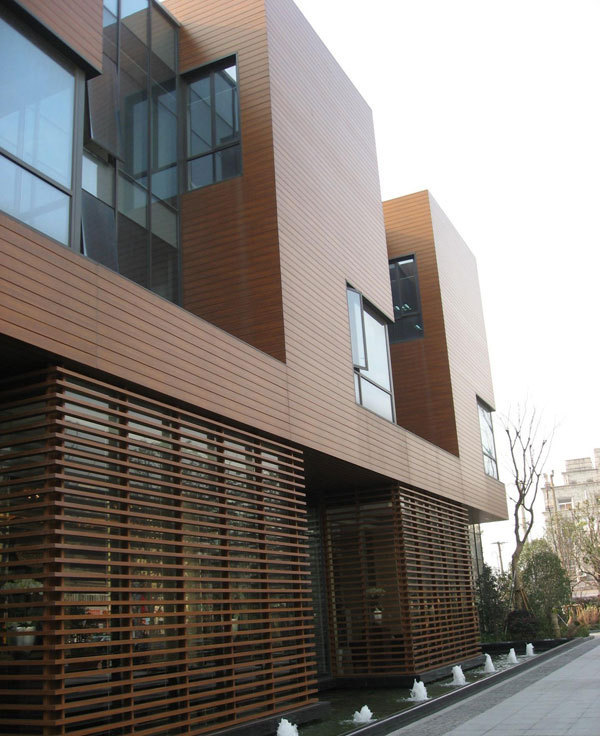 Timber look Aluminium Exterior Cladding Architectural Cladding wall panel