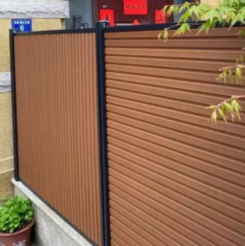 FOJU Wood Plastic Composite Wpc Fence Post Panels Door Boards Outdoor Garden Fencing, Trellis & Gates