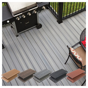 FOJU Waterproof Round Hollow Wpc Park Decking classic Anti-uv Wood Plastic Composite Flooring