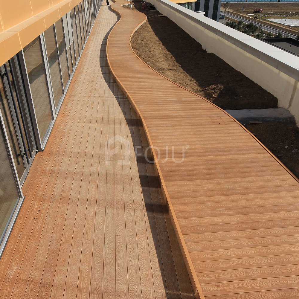 FOJU Plastic wood composite flooring wood grain hardwood WPC decking outdoor wood flooring