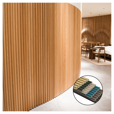 FOJU Wooden Grain PVC WPC 3D Fluted Wall Panels Interior Decoration  Wall Panels & Boards