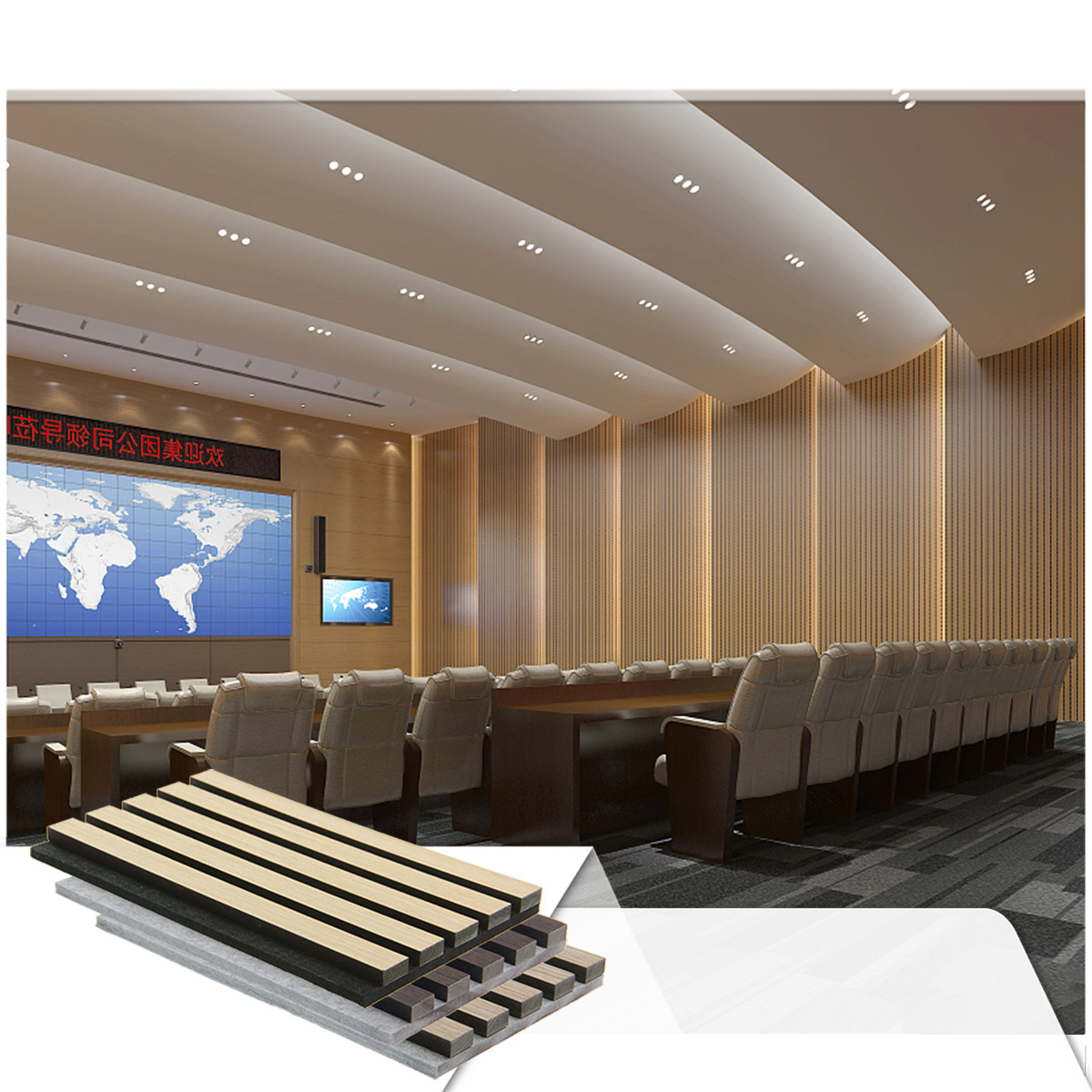 Foju high density sound proof wall panel acoustic polyester pet felt absorbing ceiling panels