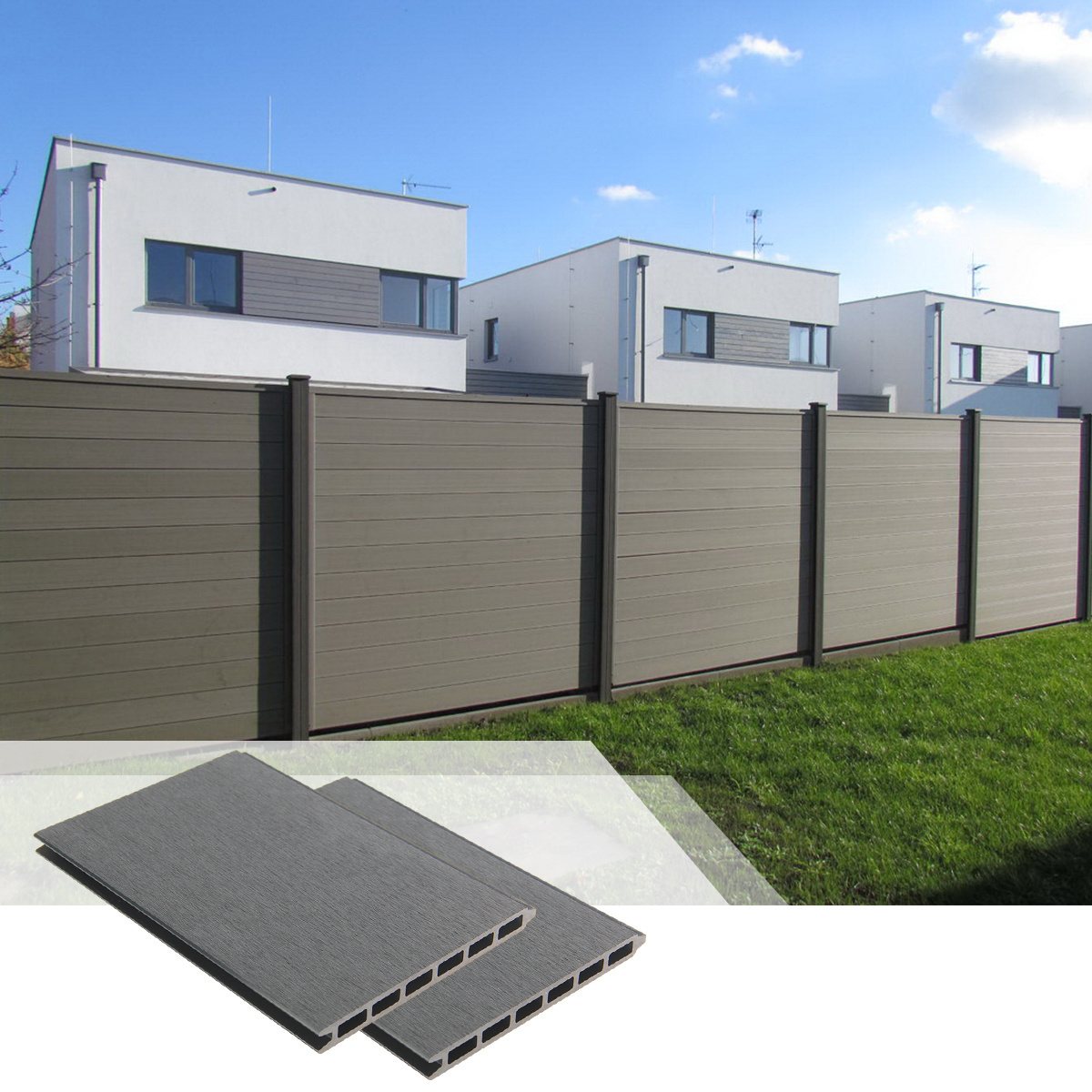 FOJU Affordable Garten Zaun Fences Garden Wood-Plastic Composite Environmental Material Fence Wpc Fence