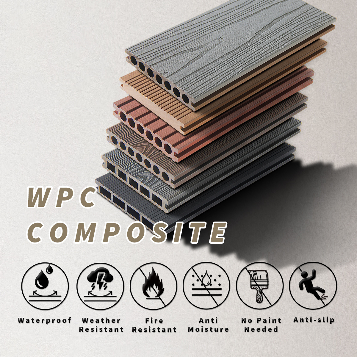 Factory Manufacture Outdoor WPC Decking Hot Item Deck Flooring Outdoor Garden Accessories Customized Color Traditional Style