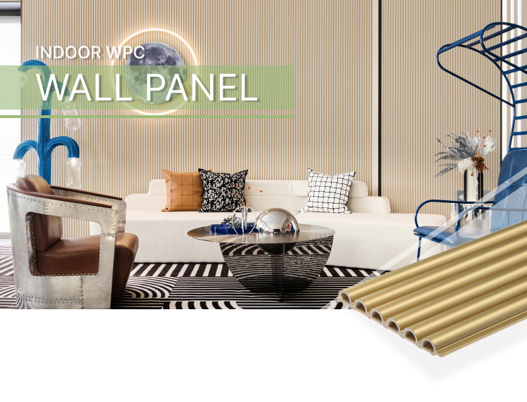 Foju Wall Panels Matt Wooden Grain PVC WPC 3D Fluted Wall Panels Interior Decoration Bamboo Wall Panels & Boards