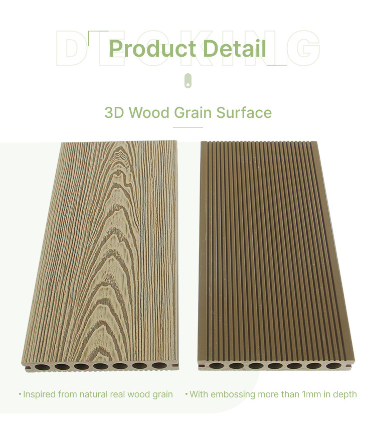 FOJU New technology WPC 3D embossed Wood Plastic Composite Outdoor Wpc Composite Decking