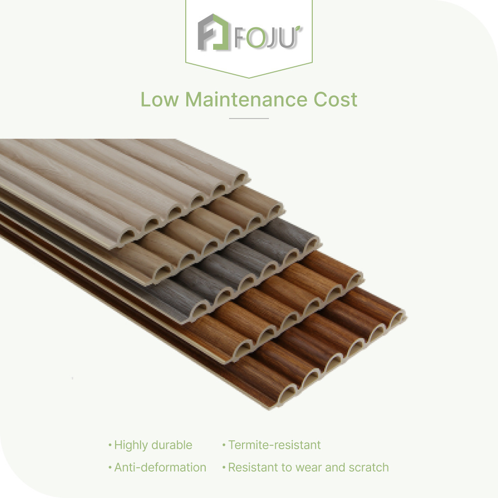 FOJU WPC Wood-Plastic Interior Decoration Fluted Great Wall Panels Decorative Wood High Quality Interior WPC Fluted Wpc Wall Pan