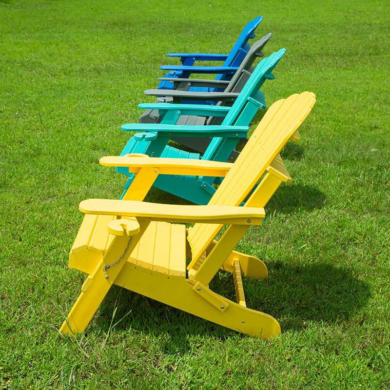 Foju Adirondack Chair Resin HDPE Plastic Folding Outdoor Patio Furniture Beach Wood Garden Chair