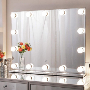 Amazon Mirror Hollywood bathroom Lighted Standing LED Cosmetic Mirror Wall Mounted Bulbs Makeup Vanity Hollywood Mirror