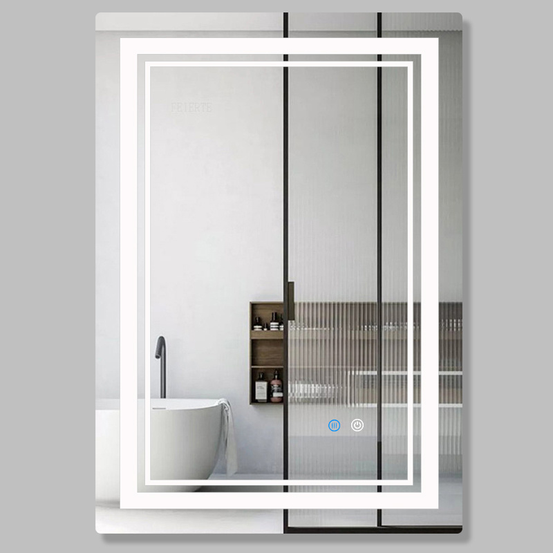 Fullkenlight full ul ce corner bathroom mirror illuminated bathroom vanities with sink and mirrors