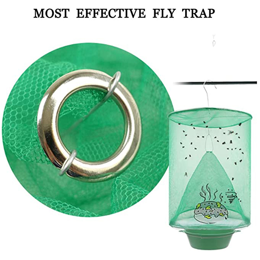 Reusable Plastic Fly Catcher Killer Pest Control Trap Cage Ranch Outdoor Hanging Fly Trap Net for Mosquitoes