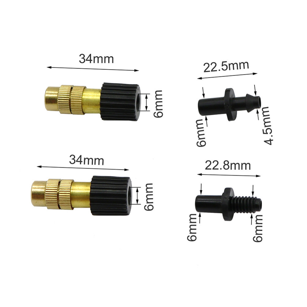 6mm Brass Irrigation Atomization Nozzle Garden Livestock Farm Cooling System Misting Nozzle