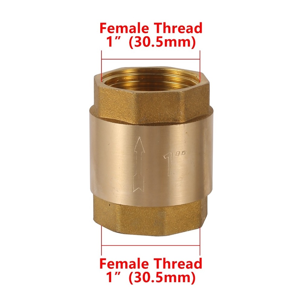 1/2 3/4 1 inch Female Thread Brass Swing Valve One Way Non Return In-Line Spring Check Valve