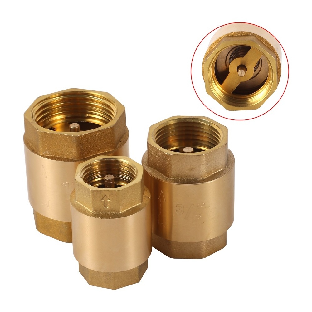 1/2 3/4 1 inch Female Thread Brass Swing Valve One Way Non Return In-Line Spring Check Valve