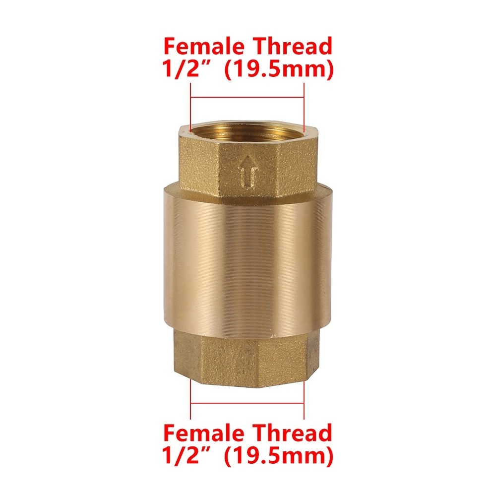 1/2 3/4 1 inch Female Thread Brass Swing Valve One Way Non Return In-Line Spring Check Valve