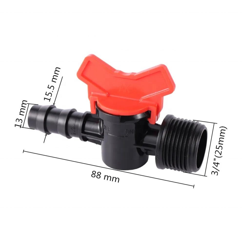 Garden Agriculture 3/4 inch Male Thread DN16 Pipe Irrigation Water Pipe Control Switch Drip Valve