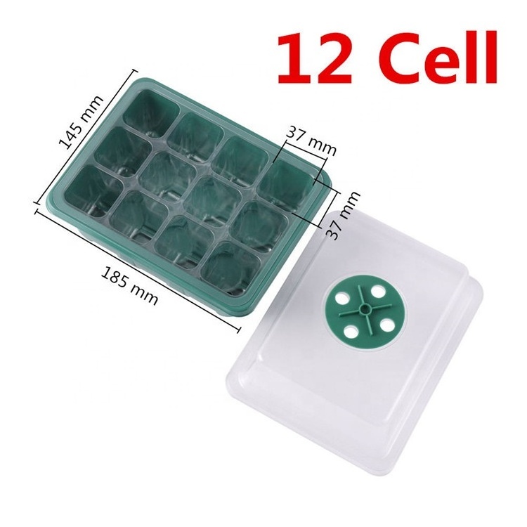 Garden Plant Nursery Pot Grow Box With Lid 6 12 Cell Germination Starter Seedling Tray With Dome