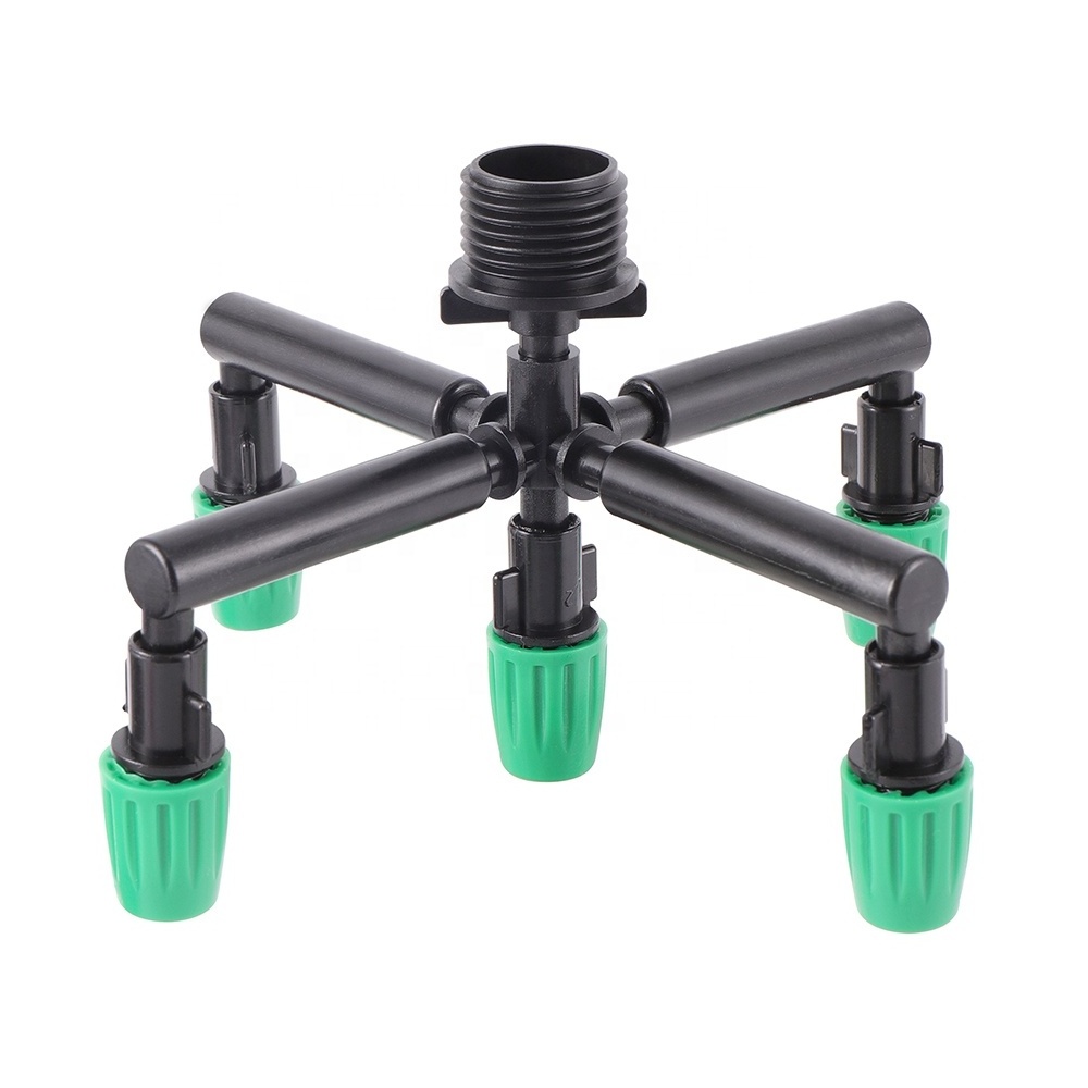 Garden Irrigation Misting System Watering Atomizing Sprayer With Water 5-Way Fogger Nozzle Cooling Humidify Supplies