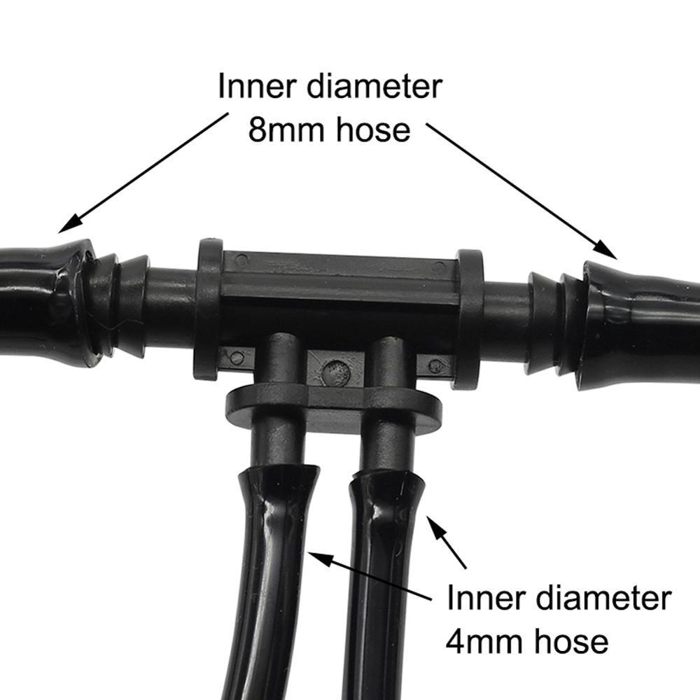 4 Way Hose Splitter 3/8'' to 1/4'' Barb T Connector