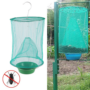 Reusable Plastic Fly Catcher Killer Pest Control Trap Cage Ranch Outdoor Hanging Fly Trap Net for Mosquitoes